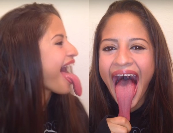 20-летняя Геркари Брачо шокировала длинным языком