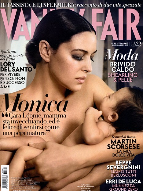 Моника Белуччи разделась для журнала вместе с маленькой дочкой