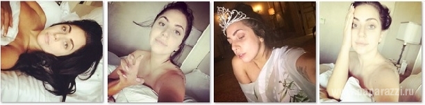 Леди Гага опубликовала снимок из кровати и показала себя и Адель без макияжа