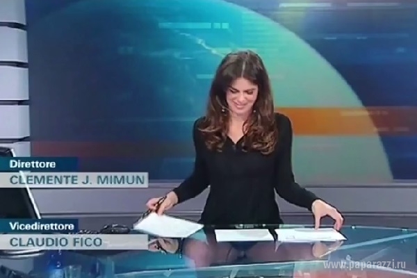Ведущая итальянского телевидения слишком широко раздвинула ноги во время эфира