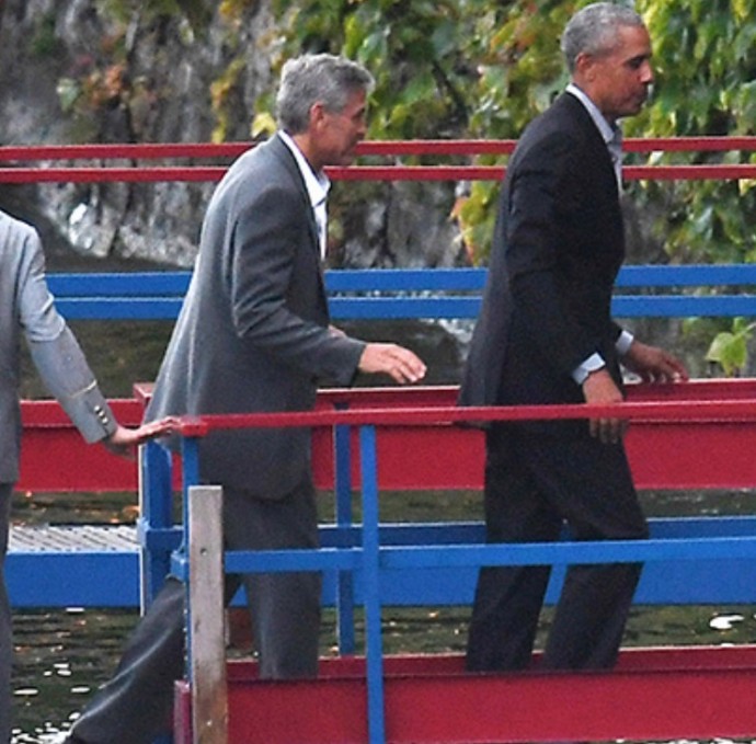 В гости к Амаль и Джорджу Клуни приехал президент с семьёй