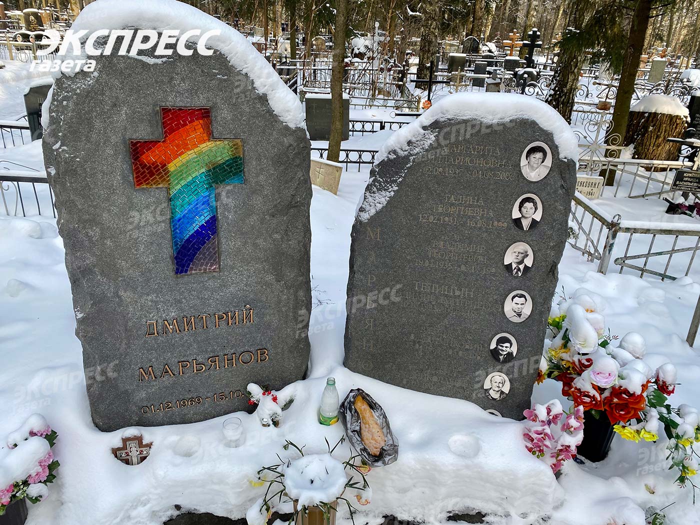 Могила Дмитрия Марьянова стала местом сборища алкоголиков и бездомных