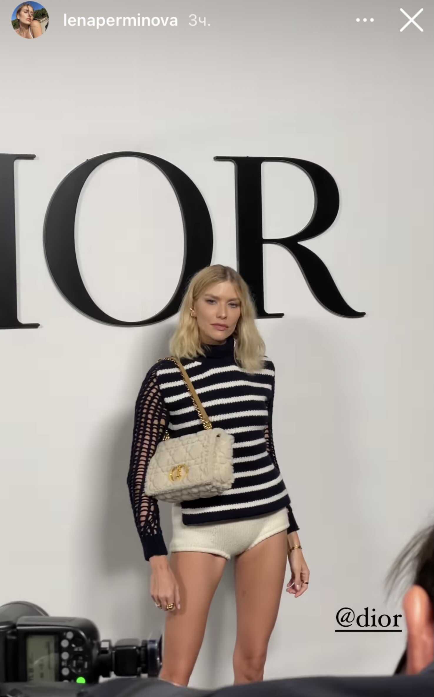Елена Перминова вышла в свет в трусах с начёсом от Dior