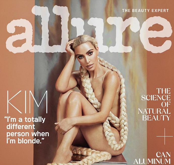 Изменившаяся до неузнаваемости, Ким Кардашьян демонстрирует сексуальные наряды для журнала Allure US