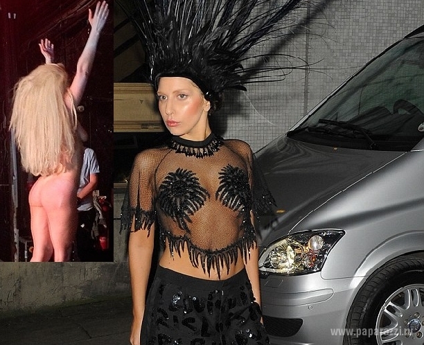 Леди Гага одела на голову корону из перьев и полностью разделась на концерте в Лондоне