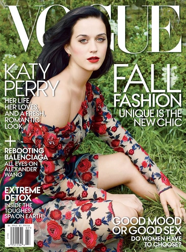 Кети Перри появилась на обложке июльского выпуска журнала Vogue