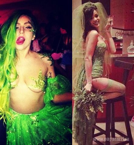 Рианна и Леди Гага в костюмах конопли: кто лучше?