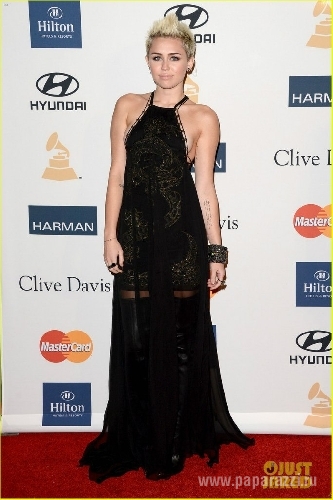 Майли на красной дорожке Clive Davis & The Recording Academy’s 2013 Pre-Grammy Gala and Salute to Industry Icons (9 февраля.)