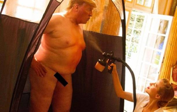 Любителям клубнички удалось рассмотреть обнаженного Дональда Трампа
