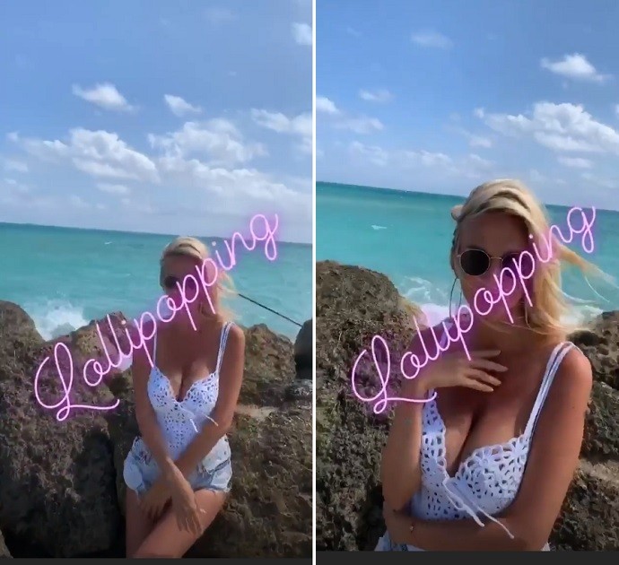 Видео Виктории Лопырёвой в коротких шортиках кардинально отличается от фото на пляже в купальнике