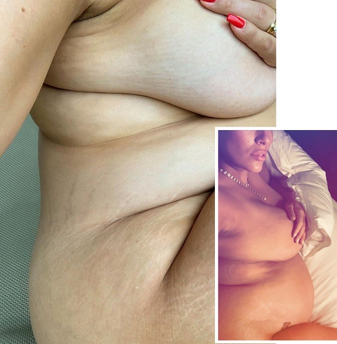 Беременная Эшли Грэм сняла на видео свое обнаженное тело