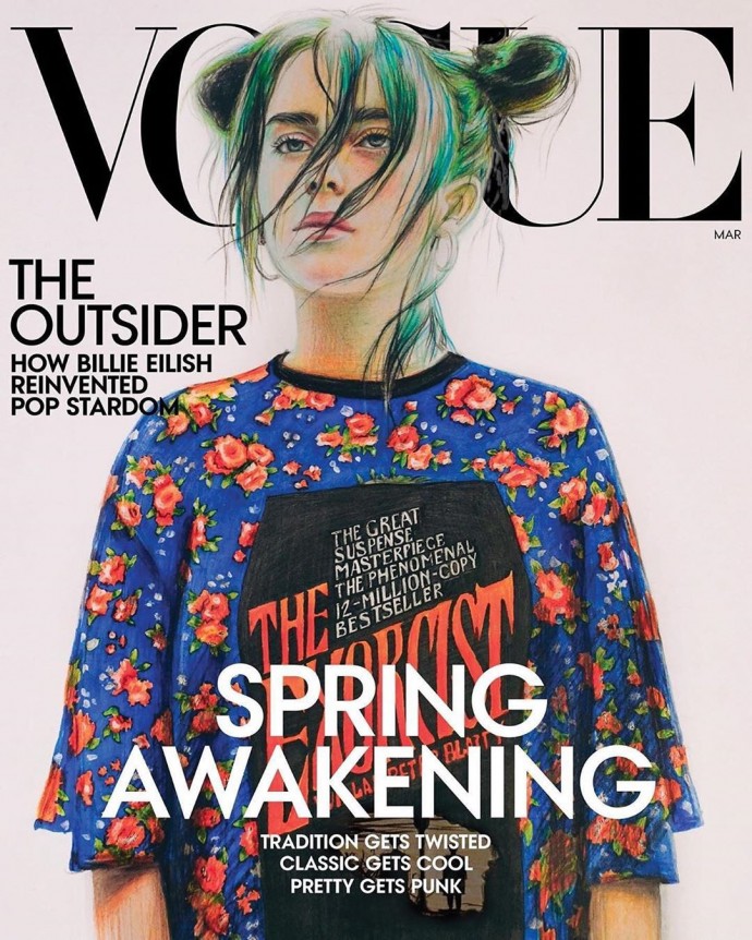 Билли Айлиш выбрала рисунок 16-летней россиянки для обложки Vogue