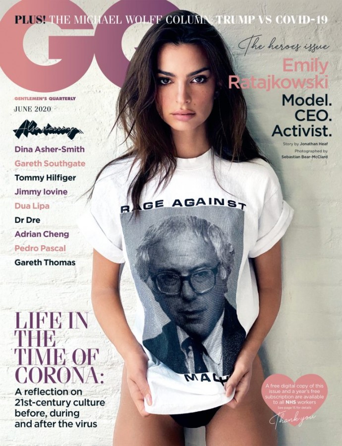 Эмили Ратаковски в кружевном топе распласталась на страницах журнала GQ