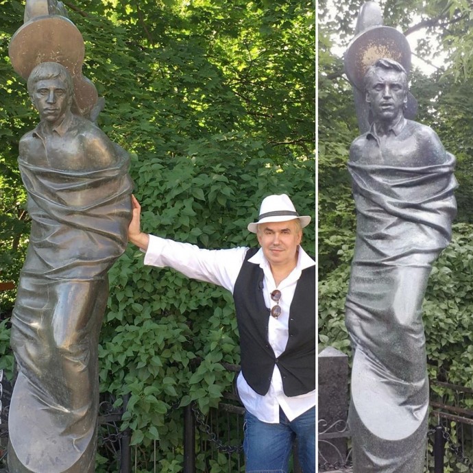 "Упыри и психопаты": сын Владимира Высоцкого поставил памятнику отца новую голову и вызвал гнев его поклонников