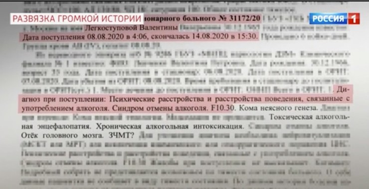 Хронический алкоголизм, гепатит С, диабет: обнародована медицинская экспертиза Валентины Легкоступовой