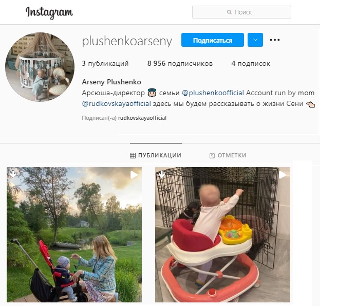 Арсюша-директор: за первый день инстаграм младшего сына Яны Рудковской собрал почти 9 000 подписчиков