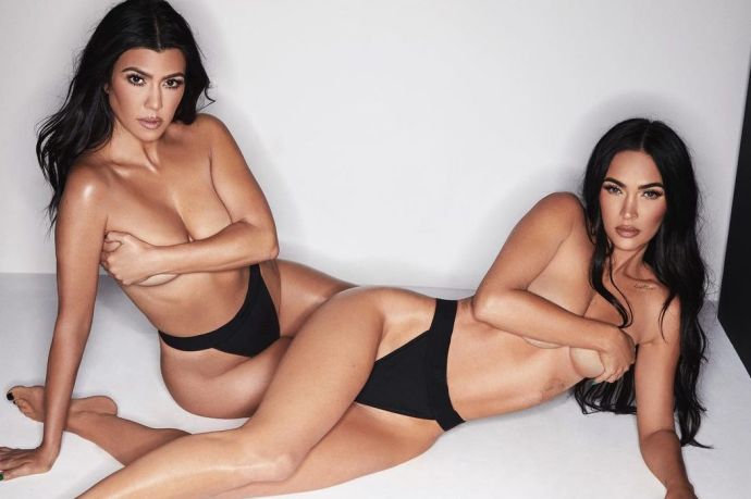 Меган Фокс и Кортни Кардашьян устроили лесбийскую фотосессию для рекламы нижнего белья от Ким Кардашьян