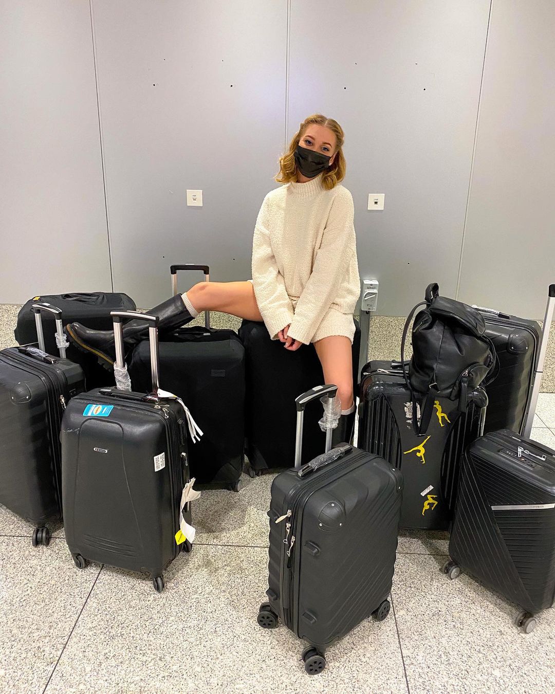 Christina Asmus could not fly from Dubai due to numerous suitcases
