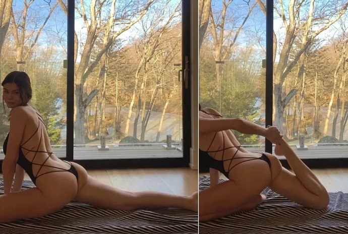 Собака мордой вниз: звезда OnlyFans и ТикТок Эшли Терворт позанималась йогой в стрингах