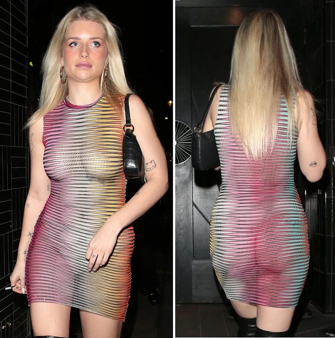 Лотти Мосс пришла на вечеринку в стрингах и прозрачном платье