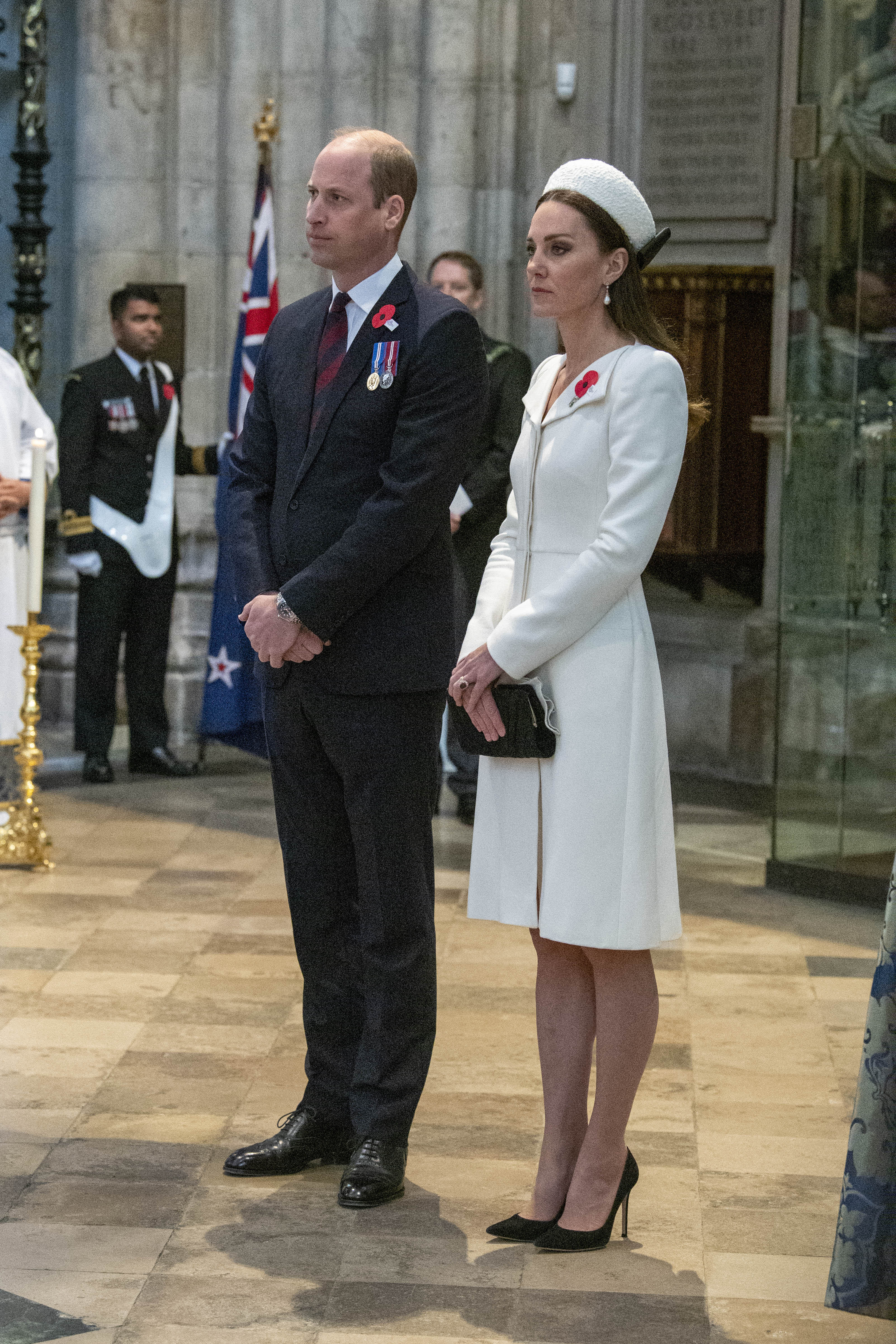 At the service in Westminster Abbey, Kate Middleton diverted attention from bags under her eyes - slender legs