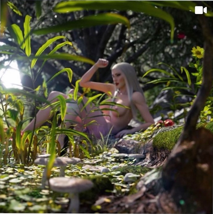 Мадонна создала виртуальную обнаженную копию себя и начала рожать деревья, бабочек и роботов 