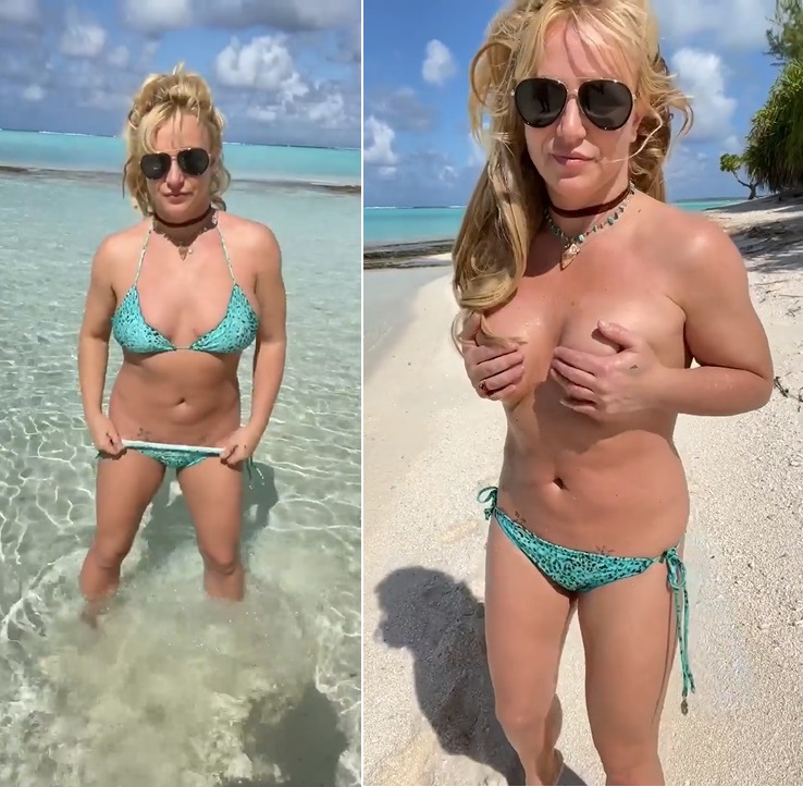 «Нравится мне, когда ты голая по пляжу ходишь и меня заводишь»: Бритни Спирс поделилась откровенным видео с медового месяца