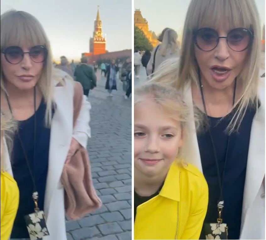 Челочка, как у пони и губки уточкой: Алла Пугачева пришла с детьми на Красную площадь