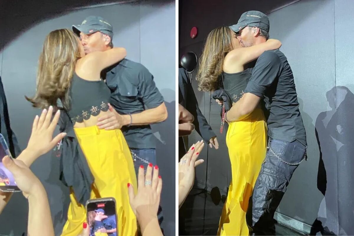 Энрике Иглесиас, на фоне слухов о проблемах с Анной Курниковой, страстно поцеловал фанатку на концерте