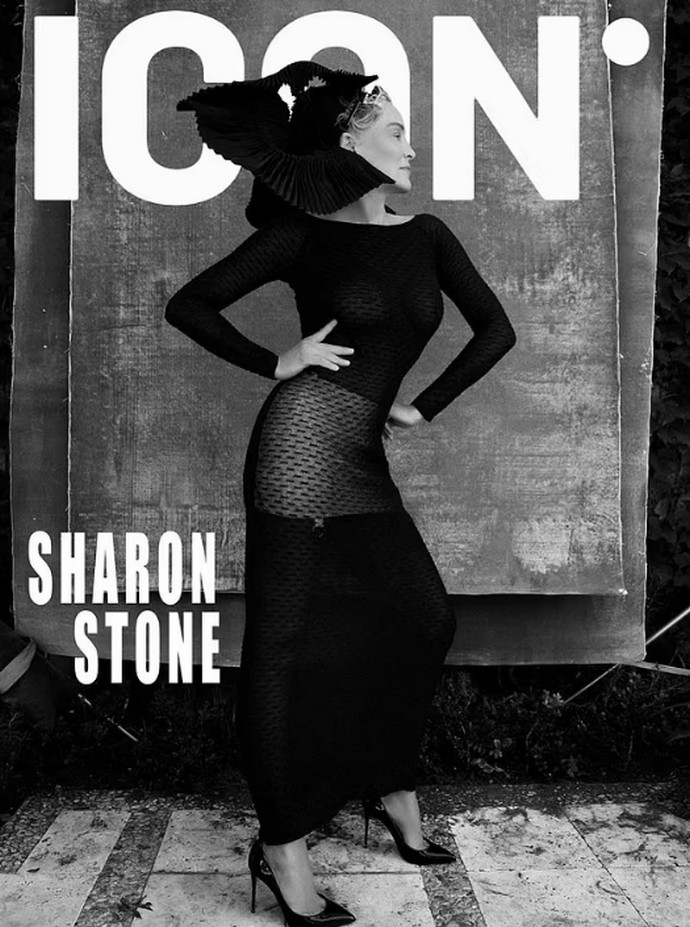 Шэрон Стоун снялась в мрачном чёрном образе без нижнего белья и рассказала о своей тяжёлой болезни